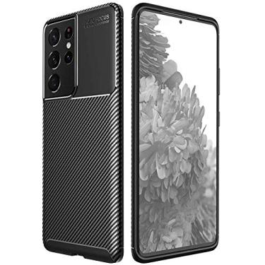 Imagem de Capa Capinha Anti Impacto Para Samsung Galaxy S21 Ultra com Tela de 6.8" polegadas - Case Com Desenho Fibra De Carbono Shock Queda - Danet