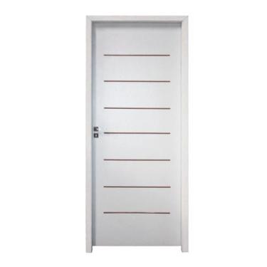 Imagem de Kit Porta de Madeira 215x97cm Batente 14cm com Guarnição Cristal Prime