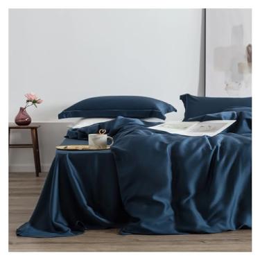 Imagem de Jogo de cama romântico, 100% seda, amoreira, beleza, seda, capa de colcha, fronha, lençol duplo Queen King (G King Size 4 peças)