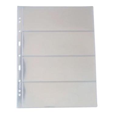 Imagem de Kit 10 Folhas Plástico Cédula Acetato 4 Divisões
