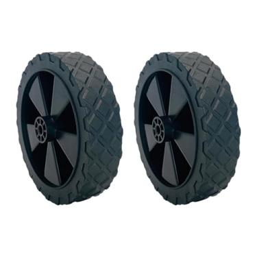 Imagem de MERIGLARE 2 rodas de substituição de 5 polegadas, fácil instalação, roda de borracha, pneu de borracha maciça para carrinho de mão, compressor de ar