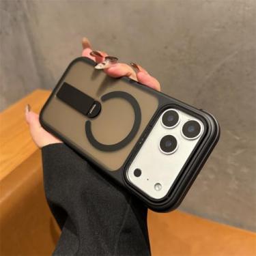 Imagem de Capa traseira translúcida fosca para iPhone 16, 15, 14, 13, 12, 11 Pro Max Plus Air (para iPhone 14 Pro/Preto)