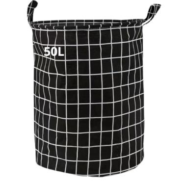 Imagem de Cesto de Roupa Suja Organizador Brinquedo 50 Litros Dobrável Multiuso Poliester Com Alças Para Banheiro, Quarto, Lavanderia, Cozinha - Ótimo Para Guardar Livros, Roupas, Brinquedos, Toalhas