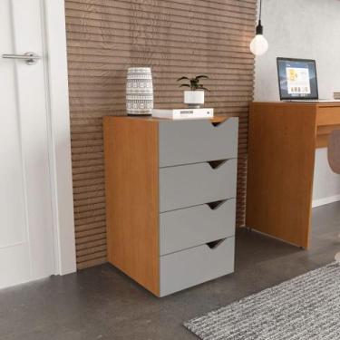 Imagem de Gaveteiro 4 Gavetas Porto Cinza e Freijó Politorno