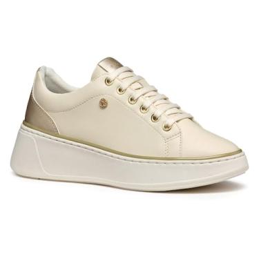Imagem de Geox Tênis feminino de cano baixo, Papyrus Lt Gold, 38