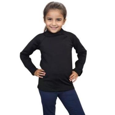 Imagem de Camiseta Infantil Cotton Suplex Peluciado Blusa de Frio Termica Segunda Pele-Unissex
