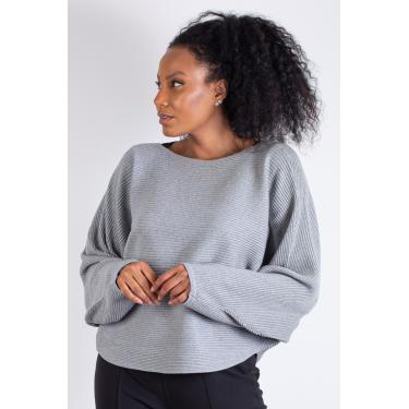 Imagem de Blusa feminina de malha canelada manga morcego 80979