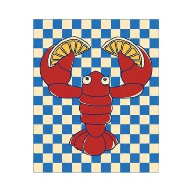 Imagem de Pôster Colorido De Animais Marinhos Em Tela Para Cozinha E Sala De Est