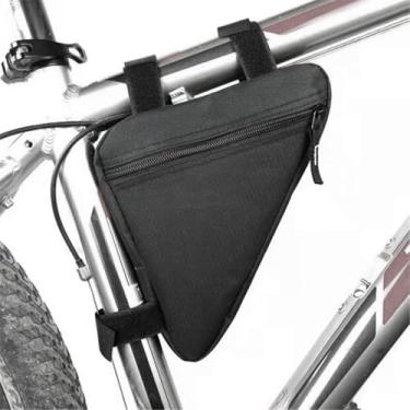 Imagem de Naroote Bolsa para Quadro Bicicleta Prova água Prova Arranhões Pano Oxford Leve Quadro Bicicleta Bolsa Triangular Pacote Ciclismo Capacidade Espaçosa para Chaves Carteira Telefone