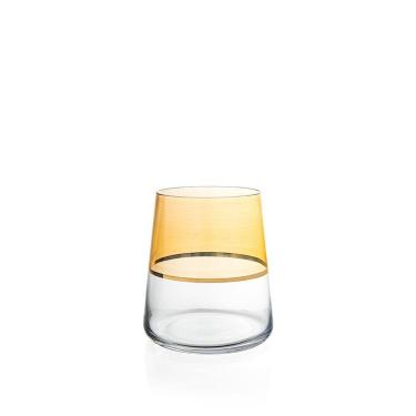 Imagem de Copo Copa E Cia Duo Filetado Ouro 380ml Em Vidro âmbar