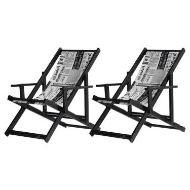 Imagem de Kit 2 Espreguiçadeiras Dobrável Black Cb-jornal