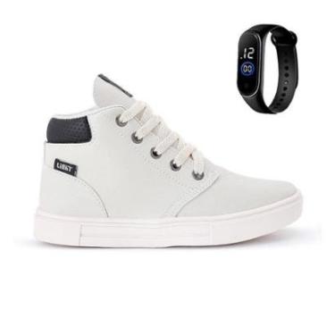 Imagem de Tenis Botinha Infantil Meninos Casual Cano Alto Confortavel + Relogio-Masculino