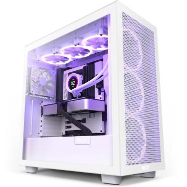 Imagem de Gabinete Gamer NZXT H7 Flow - Lateral em Vidro Temperado - USB 3.2 - Mid Tower - Branco - CM-H71FW01