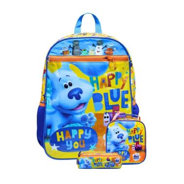 Imagem de Kit Escolar Mochila De Costas + Lancheira + Estojo Dog Blue