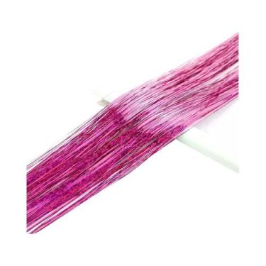 Imagem de Extensões De Cabelo Sintético Colorido Arco-Íris Com Brilho 93/120cm, 