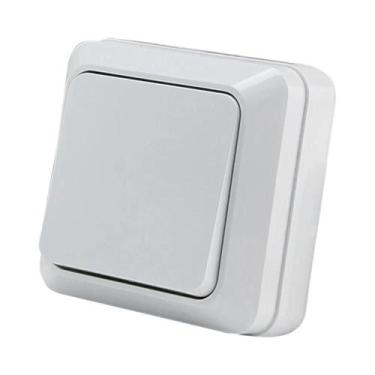 Imagem de Interruptor De Parede Branco 2 Teclas 1 Posição Liga/Desliga, Plástico