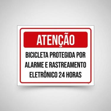 Imagem de Placa Acm Bicileta Protegida Alarme Rastreamento 18X23 - Sinalizo