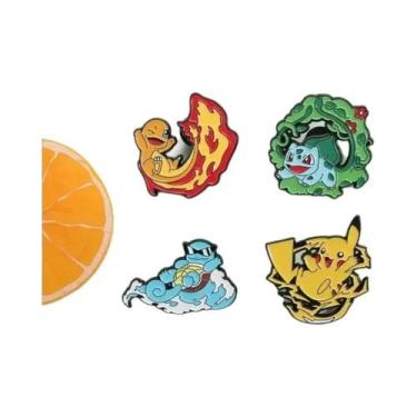 Imagem de Conjunto De Pins De Esmalte Pikachu E Squirtle Pokémon, 4 Peças, Broch