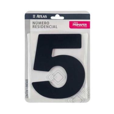 Imagem de Número Residencial Alumínio Acm 5 Preto Com Fita 3m Vhb - Uso Interno-