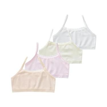 Imagem de Sutiã De Treinamento De Algodão Sem Fio Para Meninas, 4 Peças/lote, 8-