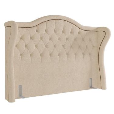 Imagem de Cabeceira Cama Box Casal Queen 160cm Antibes P02 Boucle Bege - Mpozenato