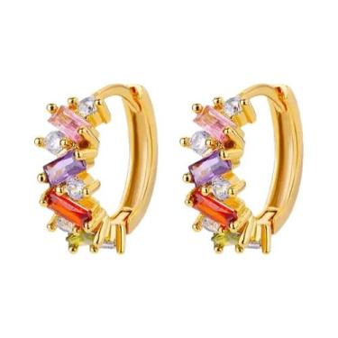 Imagem de Brincos De Aço Inoxidável Com Zircônia Cúbica Em Formato De U Para Mul