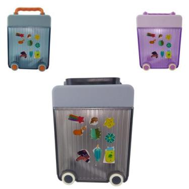 Imagem de Garrafa Água Squeeze Infantil Mala De Viagem Adesivos 450ml - WEZEE, F