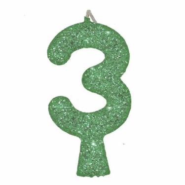 Imagem de Vela de Aniversário Puro Glitter Verde - Festcolor, 3