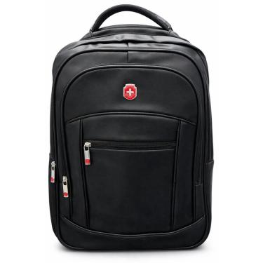 Imagem de Mochila Masculina Executiva para Trabalhar Notebook 18" Reforçada em PU - Black Snake - Swissland