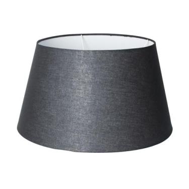 Imagem de Cúpula de Abajur 23x30x40cm Tecido Algodão Soquete E27 Ref 33 Preto - 