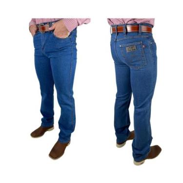 Imagem de Calça Jeans Masculina Tradicional Original Race Bull Azul Costura Refo