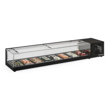 Imagem de Vitrine Refrigerada de Bancada sem Bandejas GVRS200 Preta Gelopar 220V