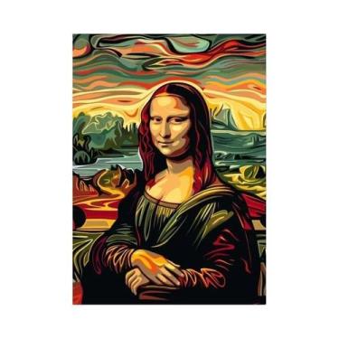 Imagem de Pintura Em Tela De Aquarela Mona Lisa, Arte De Parede Graffiti, Poster