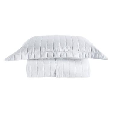 Imagem de Cobre Leito Matelassê Percal 300 Fios Basic Solteiro 02 Peças 100% Poliéster - Branco