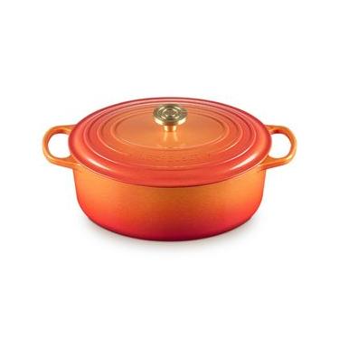 Imagem de PANELA LE CREUSET SIGNATURE OVAL EM FERRO FUNDIDO FLAMME DORÉE 31CM 21178311834479