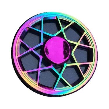 Imagem de Fidget Spinner De Metal Com Gradiente Arco-Íris, Rolamento Silencioso,