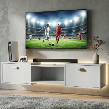 Imagem de Rack Suspenso Pequeno Home Shop Bancada TV 42" Nicho Decorativo Porta 