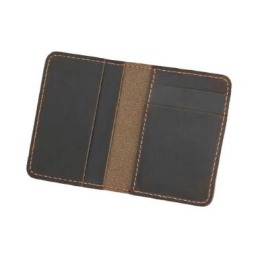 Imagem de Carteira Masculina Fina De Couro Para Cartões, Porta-Cartões Minimalis