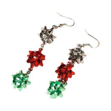 Imagem de Brincos De Sino De Natal Vermelho E Verde Com Globo De Neve, Joia Femi