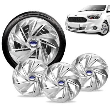 Imagem de Jogo 4 Calota Esportiva Aro 13 Nitro Prata Ford Ka Fiesta - Elitte