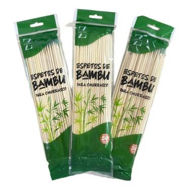 Imagem de 100 Palito De Bambu Espeto P/ Churrasco 25cm Zentra -100un - ZENTRA IM