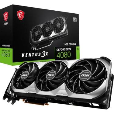 Imagem de Placa de Vídeo MSI Super Ventus 3X OC RTX 4080 16GB GDDR6X cor:cinza, 