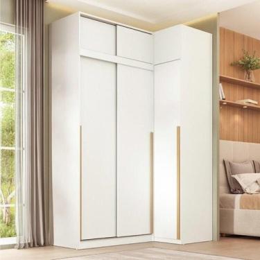 Imagem de Guarda-roupa Modular de Canto 4 Peças 6 Portas com 4 Portas de Correr 