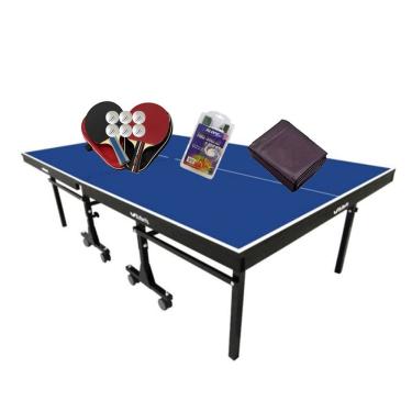 Imagem de MESA PING PONG MDF 25mm 1008 KLOPF + 2 Kits c/ Estojos + Rede 5034 + Capa
