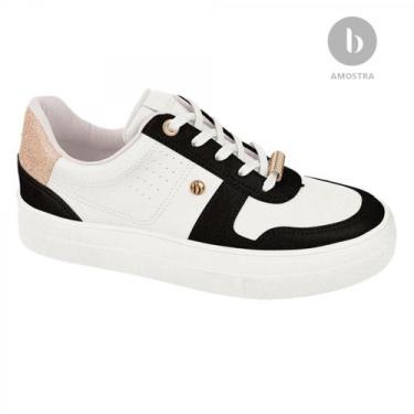 Imagem de Tenis Feminino Bebece T2141-872, Branco, Preto, Dourado, 38