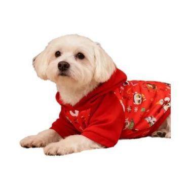 Imagem de Hoodie Festivo De Natal Para Animais De Estimação, Roupas De Festa Par