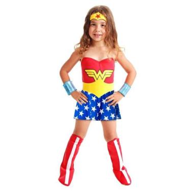Imagem de Fantasia Mulher Maravilha Infantil Standard com Acessórios - Sulameric