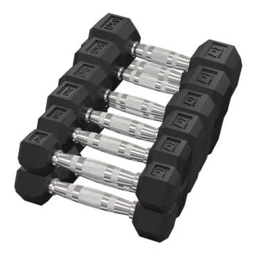 Imagem de Kit Halteres Sextavado pares 1kg a 6kg - D1Fitness