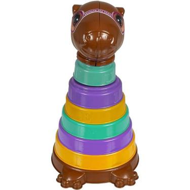 Imagem de Brinquedo Educativo Kapi Bel Capivara com Encaixes Coloridos Marrom Kendy Brinquedos