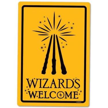 Imagem de Placa 24x16 - WIZARDS WELCOME - BeekGeek
